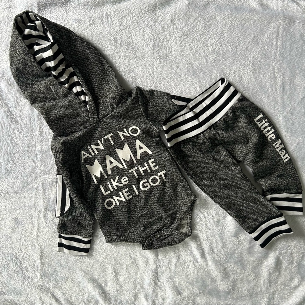 ❄️3/$15 Bundle & Save - Gray and Black Baby Set 3-6M